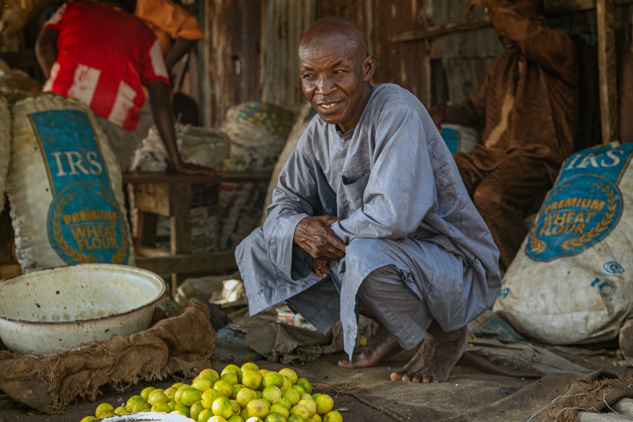 our-experience Daily Hustle: A Lemon dealer in Gumboro market, Maiduguri.